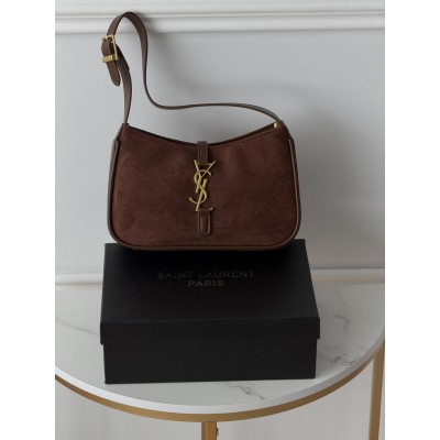 Жіноча сумка Yves Saint Laurent Le 5 A 7 YSL замшевий шоколад Ів Сен Лоран