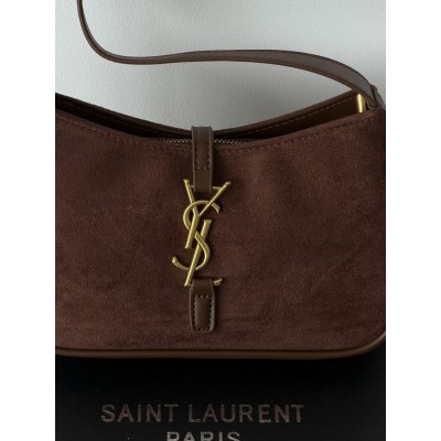 Жіноча сумка Yves Saint Laurent Le 5 A 7 YSL замшевий шоколад Ів Сен Лоран