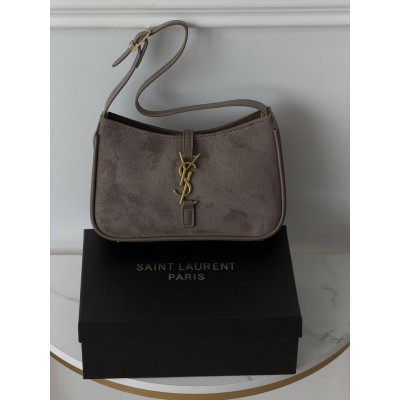 Жіноча сумка Yves Saint Laurent Le 5 A 7 YSL сірий замшевий Ів Сен Лоран