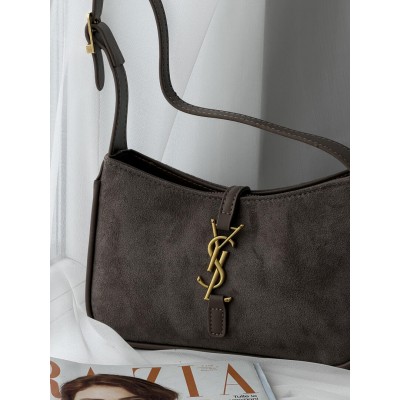 Жіноча сумка Yves Saint Laurent Le 5 A 7 YSL сірий замшевий Ів Сен Лоран