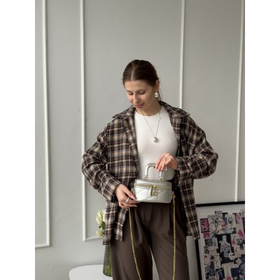 Жіноча сумка Coach Trail Crossbody 17 сріблястий через плече Коуч