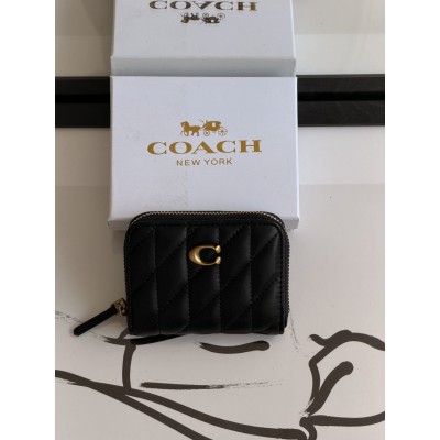 Кошелек женский Coach mini Quilted Pillow Essential Zip мини черный Коуч Кошелек женский Coach mini Quilted Pillow Essential Zip мини черный Коуч