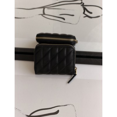 Кошелек женский Coach mini Quilted Pillow Essential Zip мини черный Коуч