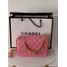 Женская сумка клатч Chanel Mini Lambskin Coco Charms Rectangular Classic через плечо розовый Шанель маленькая