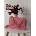Женская сумка клатч Chanel Mini Lambskin Coco Charms Rectangular Classic через плечо розовый Шанель маленькая