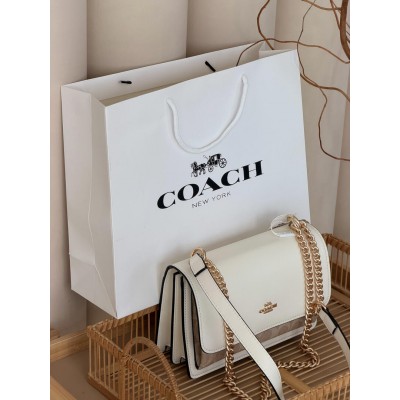 Сумка жіноча Coach Mini Klare Crossbody in Signature Canvas через плече біло-пудровий Коуч Сумка жіноча Coach Mini Klare Crossbody in Signature Canvas через плече біло-пудровий Коуч