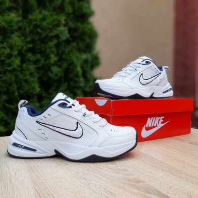 Nike Air Monarch белые с синим, Размер 42