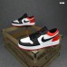 Nike Air Jordan 1 low Білі з чорним та червоним, Розмір 37