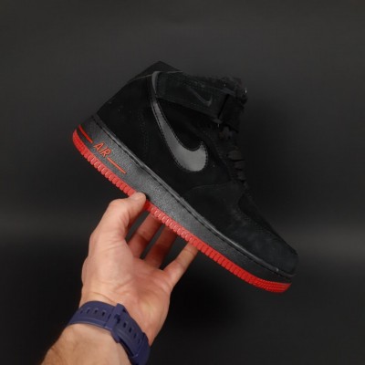 Nike Air Force 1 високі Чорні з червоним, Розмір 41
