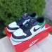 Nike Air Jordan 1 low білі з чорним і зеленим, Розмір 44