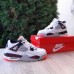 Nike air jordan 4 retro білі з чорним та червоним, Розмір 37
