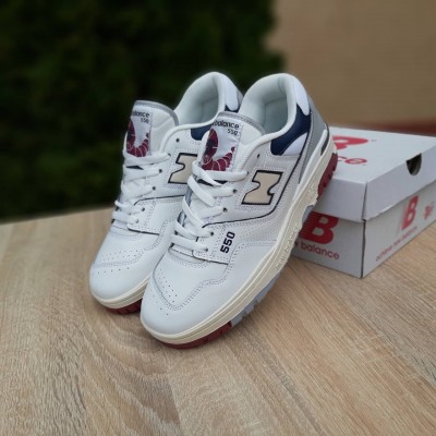 New Balance 550 Білі з бордовим і синім, Розмір 45