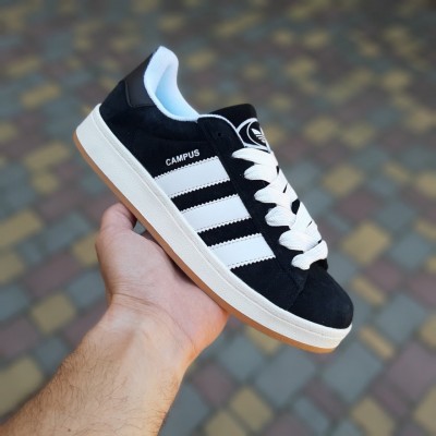 Adidas CAMPUS 00s черные с белым на бежевом, Размер 40