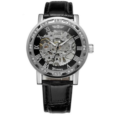 Winner 8008 Diamonds Automatic Black-Silver Winner 8008 Diamonds Automatic Black-Silver