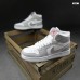Nike Air Jordan 1 MID білі з сірим срібляста кома, Розмір 38