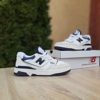 New Balance 550 білі з синім шкіра/замша, Розмір 42
