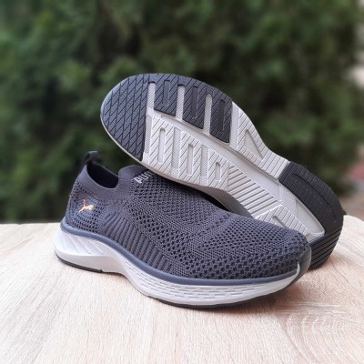 PUMA SOFTRIDE тапкие мокасины слипон серый с оранжевым, Размер 43