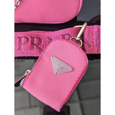 Сумочка жіноча Prada 2в1 Прада клатч класична малинова