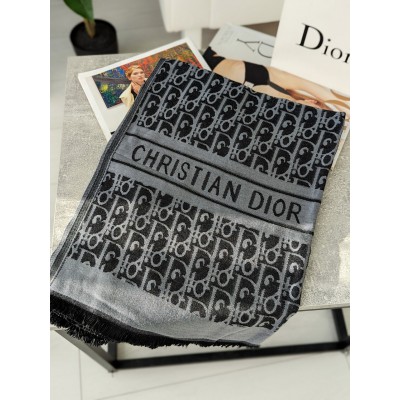 ПАЛАНТИН ШАРФ, ШАСТКА Christian Dior ЖІНОЧА ШАРФ ДІОР чорно-сірий