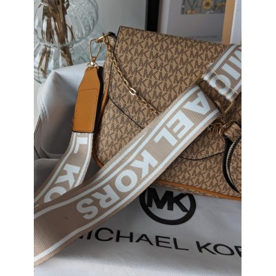 Сумка жіноча Michael Kors крос-боді 2 в 1 Майкл Корс бежевий