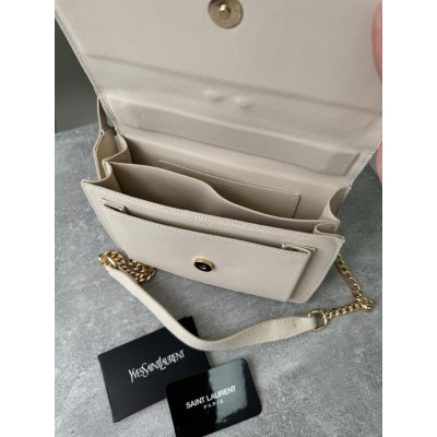 Женская сумка клатч Yves Saint Laurent YSL Ив Сен Лоран молочный