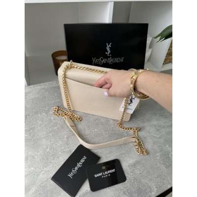 Женская сумка клатч Yves Saint Laurent YSL Ив Сен Лоран молочный