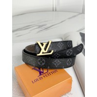 Вузький пояс пояс Луї Віттон Louis Vuitton чорний класичний золото