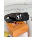 Вузький пояс пояс Луї Віттон Louis Vuitton чорний класичний срібло