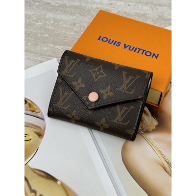 Жіночий гаманець Louis Vuitton коричневий + рожевий конверт міні Луї Віттон Жіночий гаманець Louis Vuitton коричневий + рожевий конверт міні Луї Віттон