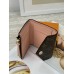 Женский кошелек Louis Vuitton коричневый + розовый конверт мини Луи Виттон
