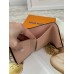 Женский кошелек Louis Vuitton коричневый + розовый конверт мини Луи Виттон