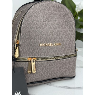 Рюкзак Michael Kors сірий із чорними ручками міні Майкл Корс рюкзак жіночий