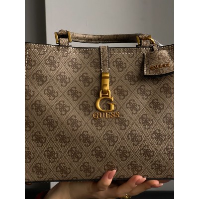 Сумка жіноча Guess James medium бежевий через плече Гесс Преміум