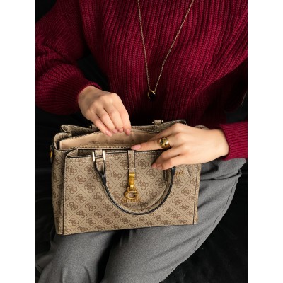 Сумка жіноча Guess James medium бежевий через плече Гесс Преміум