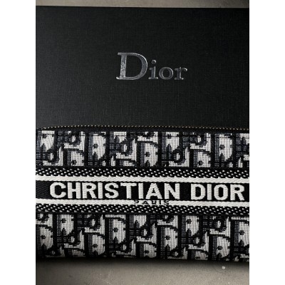 Жіночий гаманець Christian Dior сірий великий з написом Діор