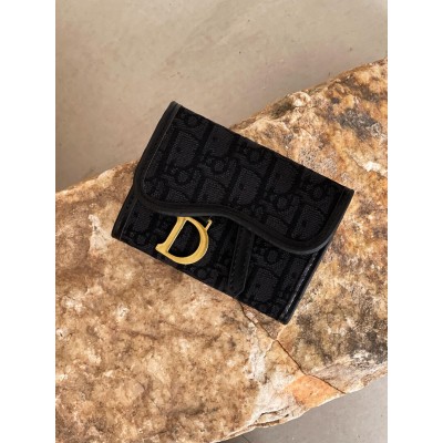 Жіночий гаманець міні сідло Christian Dior чорний Діор Жіночий гаманець міні сідло Christian Dior чорний Діор