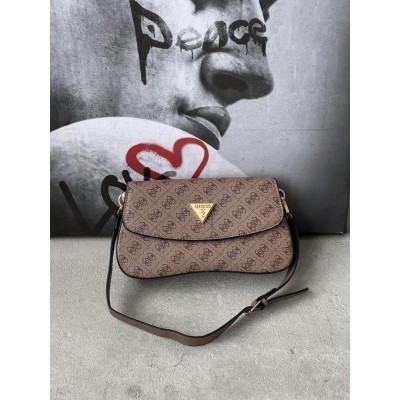 Сумка женская Guess багет бежевый Гесс