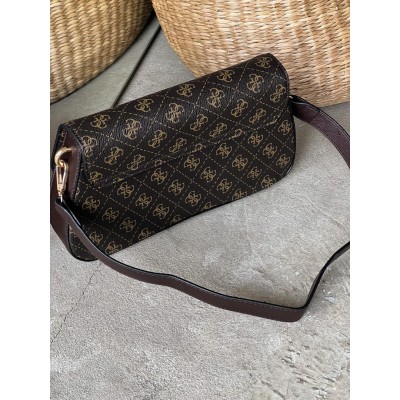 Сумка женская Guess багет коричневый Гесс
