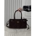 Сумка жіноча Prada Medium Suede Tote Bag через плече шоколад