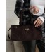 Сумка жіноча Prada Medium Suede Tote Bag через плече шоколад