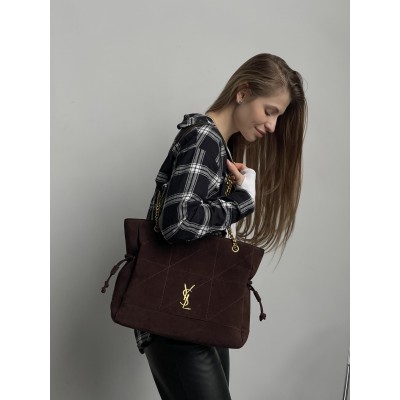 Сумка жіноча Yves Saint Laurent Jamie in Suede шоколад шоппер Ів Сен Лоран
