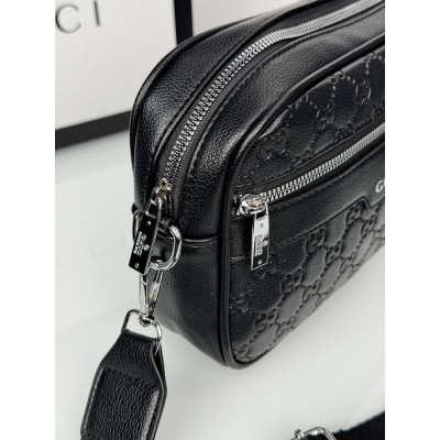 Чоловічі сумки месенджер Gucci крос боді через плече чорний Гуччі