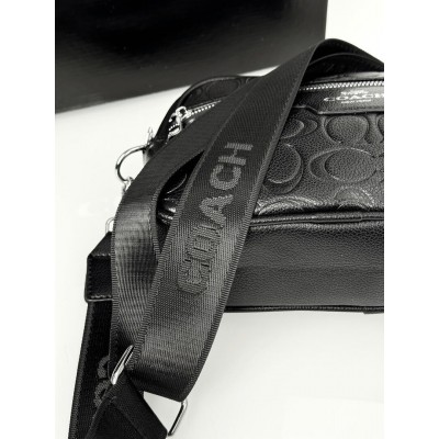 Чоловічі сумки месенджер Coach крос боді через плече чорний Коуч