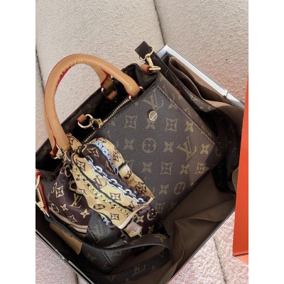 Сумка Louis Vuitton Braided Handle Montaigne Handbag Monogram mini коричневый клатч Луи Виттон