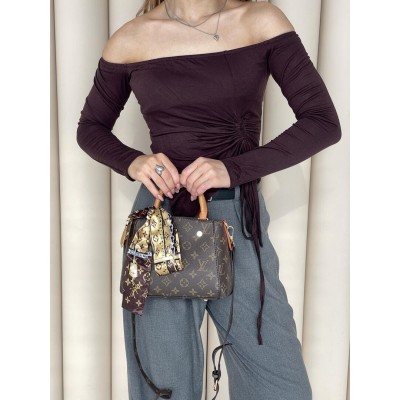 Сумка Louis Vuitton Braided Handle Montaigne Handbag Monogram mini коричневый клатч Луи Виттон