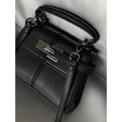 Сумка женская JW PEI Elise Large Top Handle Bag черный серебро мини через плечо
