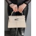 Сумка жіноча JW PEI Elise Large Top Handle Bag бежевий срібло міні через плече