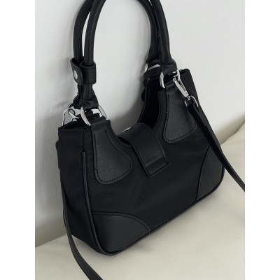 Сумка жіноча Prada Moon Re-Nylon mini bag через плече чорний нейлон Прада