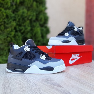 Nike Air Jordan 4 Чорні з сірим, Розмір 42