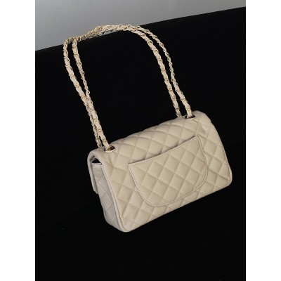 Сумка жіноча клатч через плече Chanel Classic Double Flap Bag Шанель золото бежевий